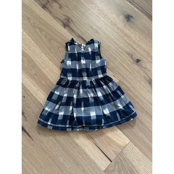 Oshkosh Girls Navy and White Plaid Crochet Lined Sleeveless Sundress Size 3T - Picture 2 of 6